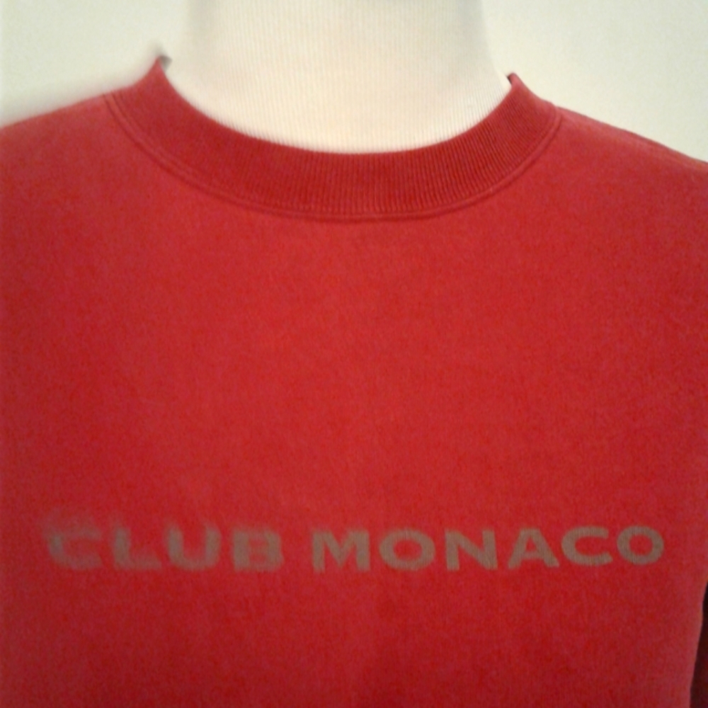 Vintage Club Monaco spell out Sweatshirt Crewneck Size L Made Canada distressed - Picture 4 of 5